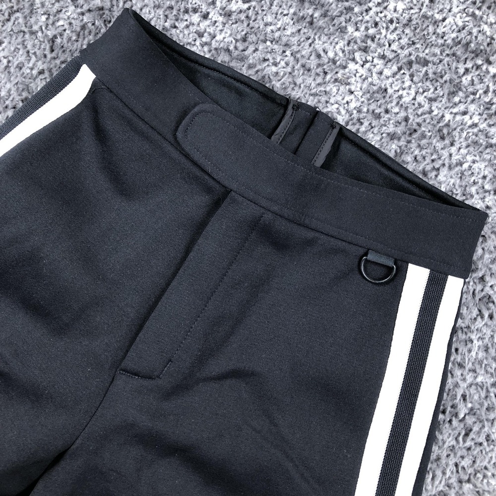 AFRC Pants Womens 6 Long Black Stripe Straight Leg‎ Wool Blend Stretch Made USA